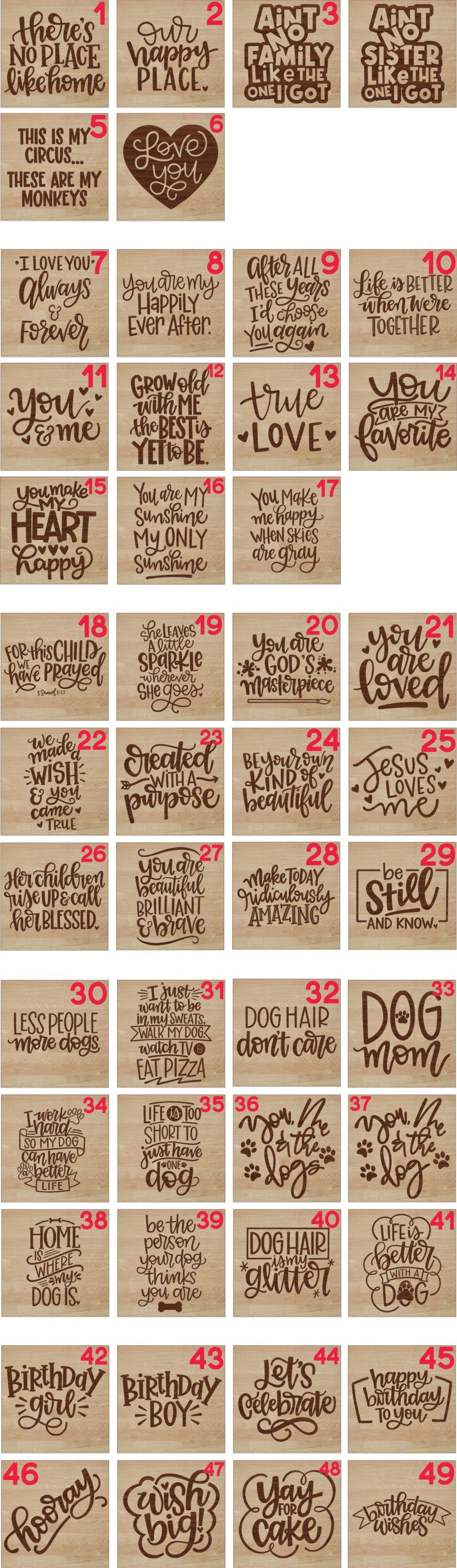 Engraved Quote Blocks
